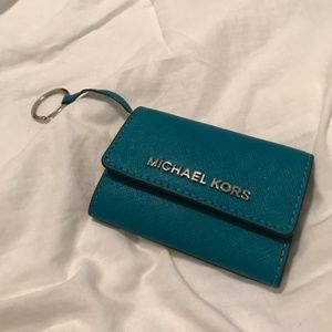Teal Michael Kors Jet Set Travel Coin Purse